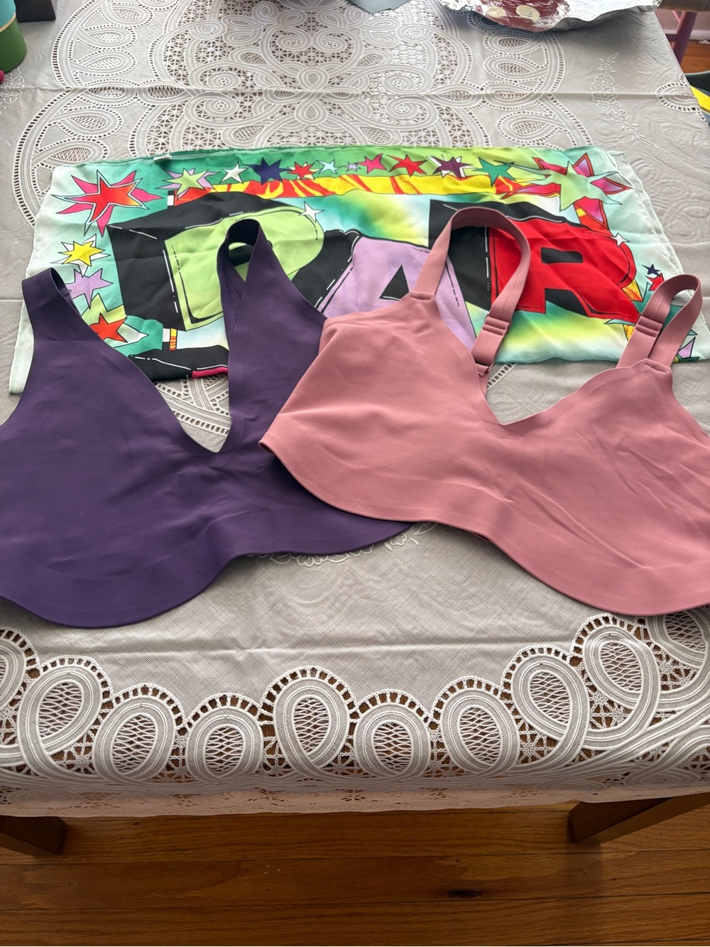 Parade Seamless Bralette Bundle in Purple and Pink with Scarf!